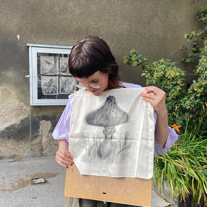 ink on silk painting